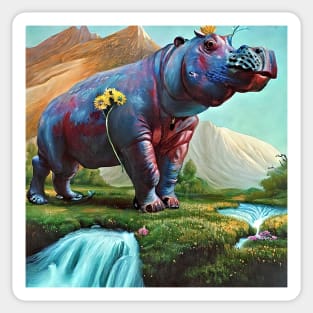 funny hippo Sticker